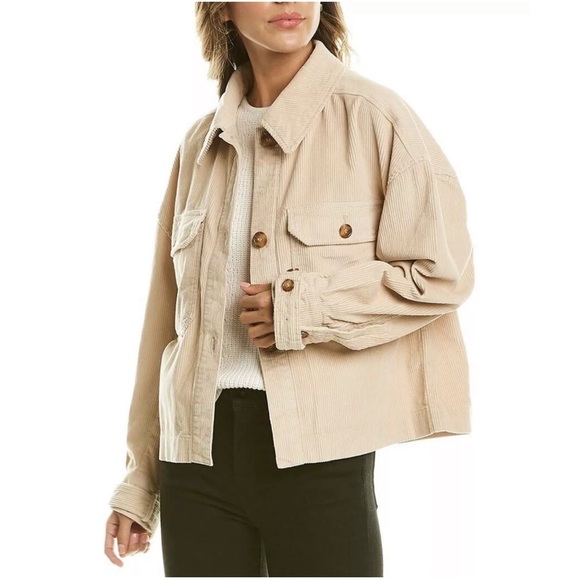 NWT AVEC LES FILLES Beige Corduroy
Cropped Jacket boxy relaxed minimalist size M - Picture 1 of 16